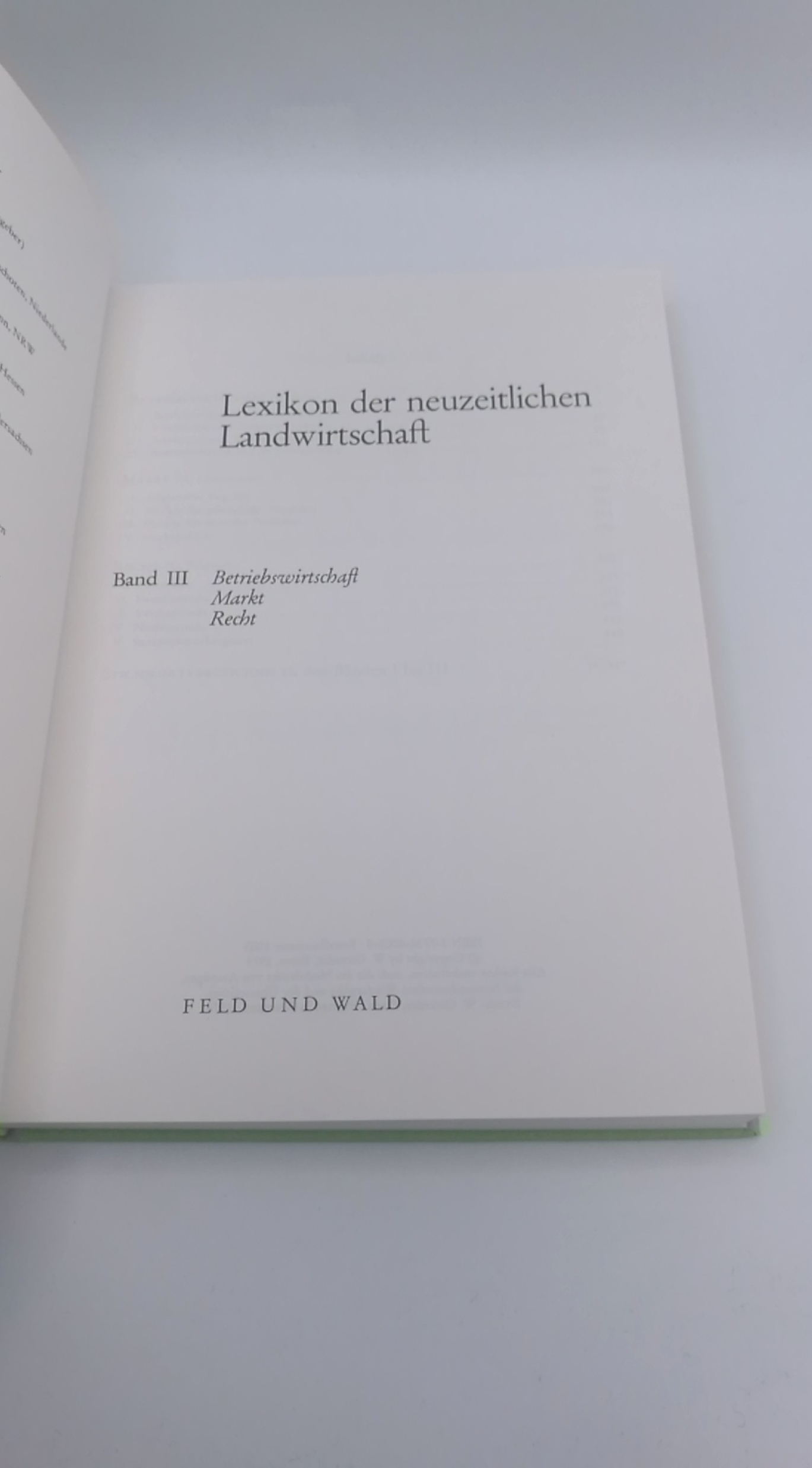 Bilstein, Uwe (Hrsg.): Lexikon der neuzeitlichen Landwirtschaft