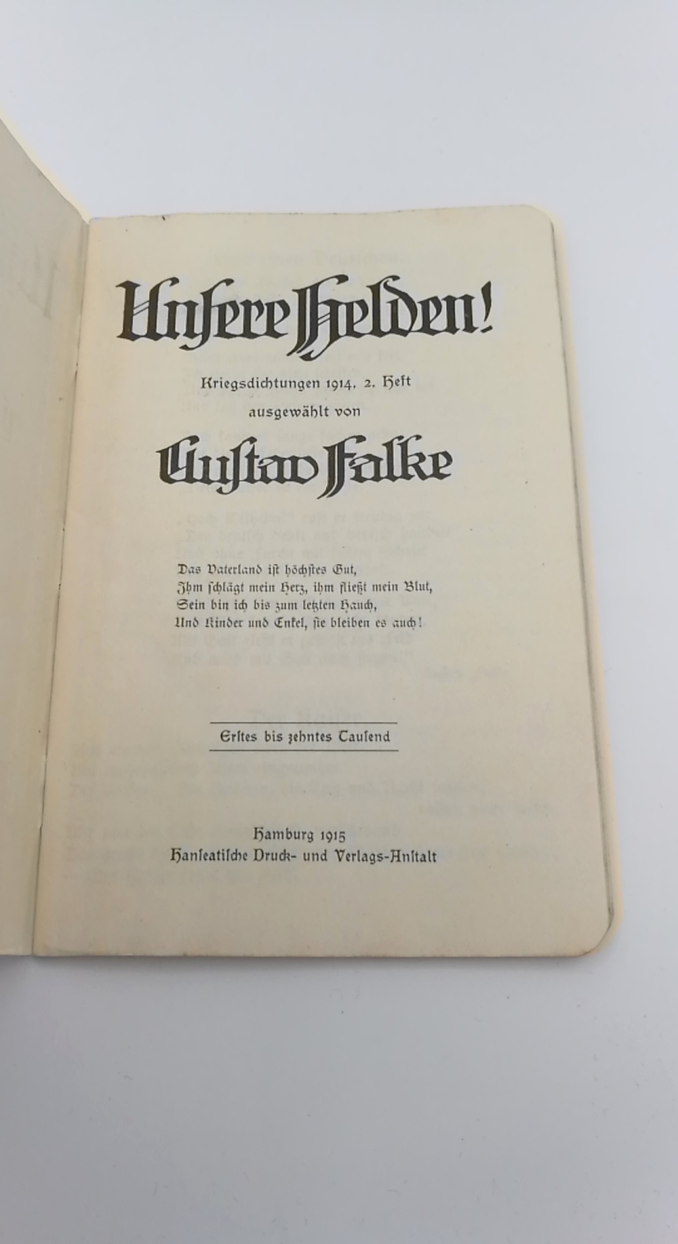 Falke, Gustav: Unsere Helden Kriegsdichtungen 1914, 2. Heft