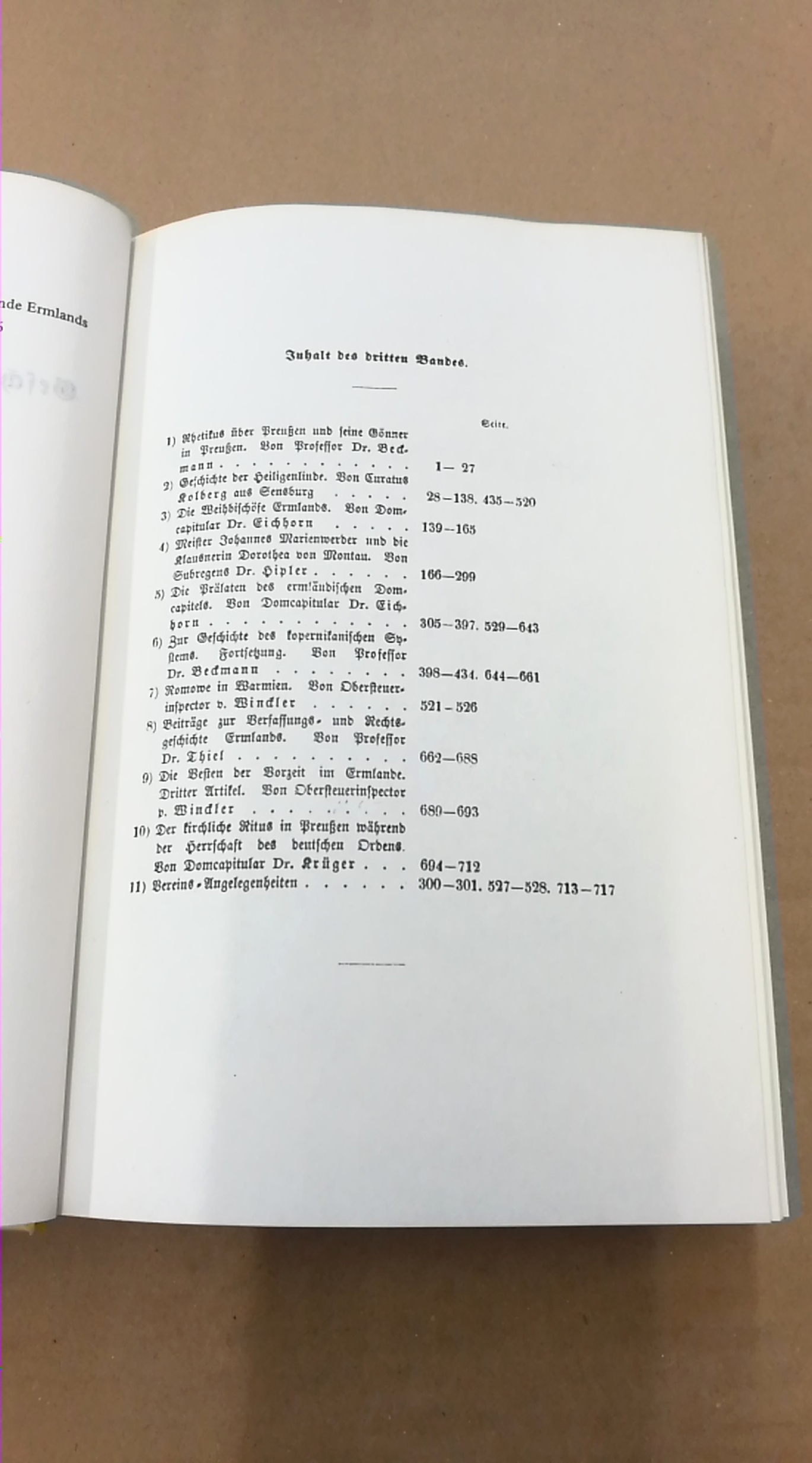 Historischer Verein Ermland: Zeitschrift für die Geschichte und Altertumskunde Ermlands. (ZGAE) 7 Bände 1860 -1881. Unveränderter Nachdruck der Ausgabe 1860.