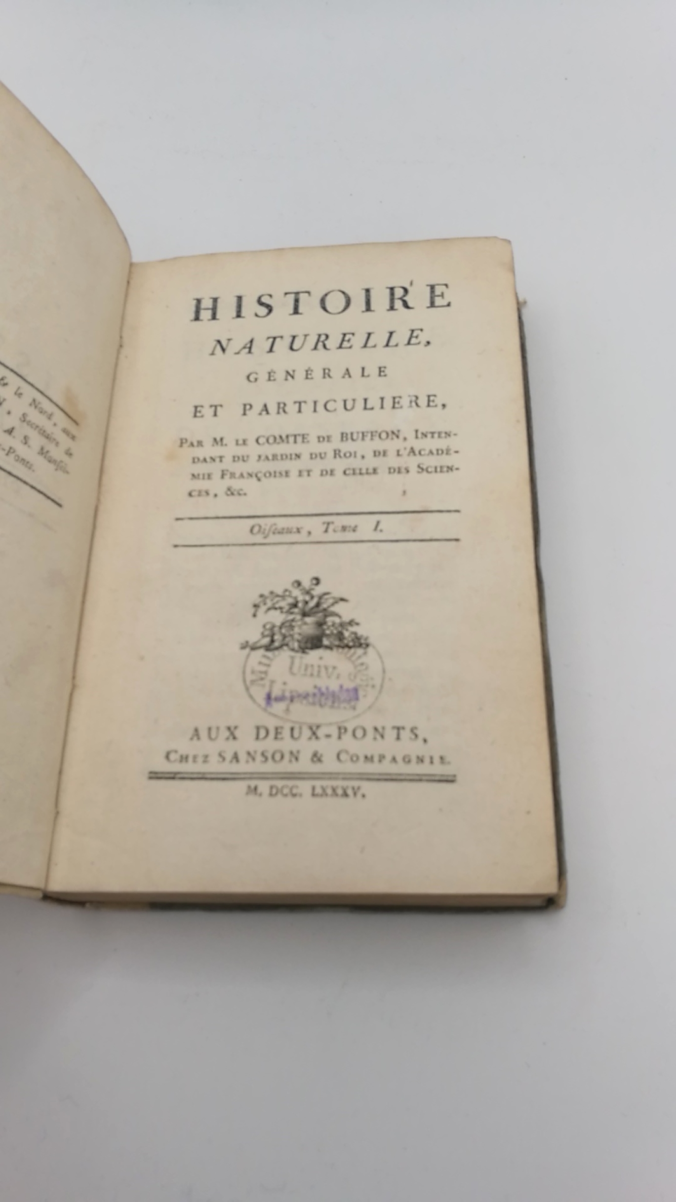 Le Comte de Buffon (Hrsg.): Historie naturelle générale et particuliere. Oiseaux, Tome I [1]