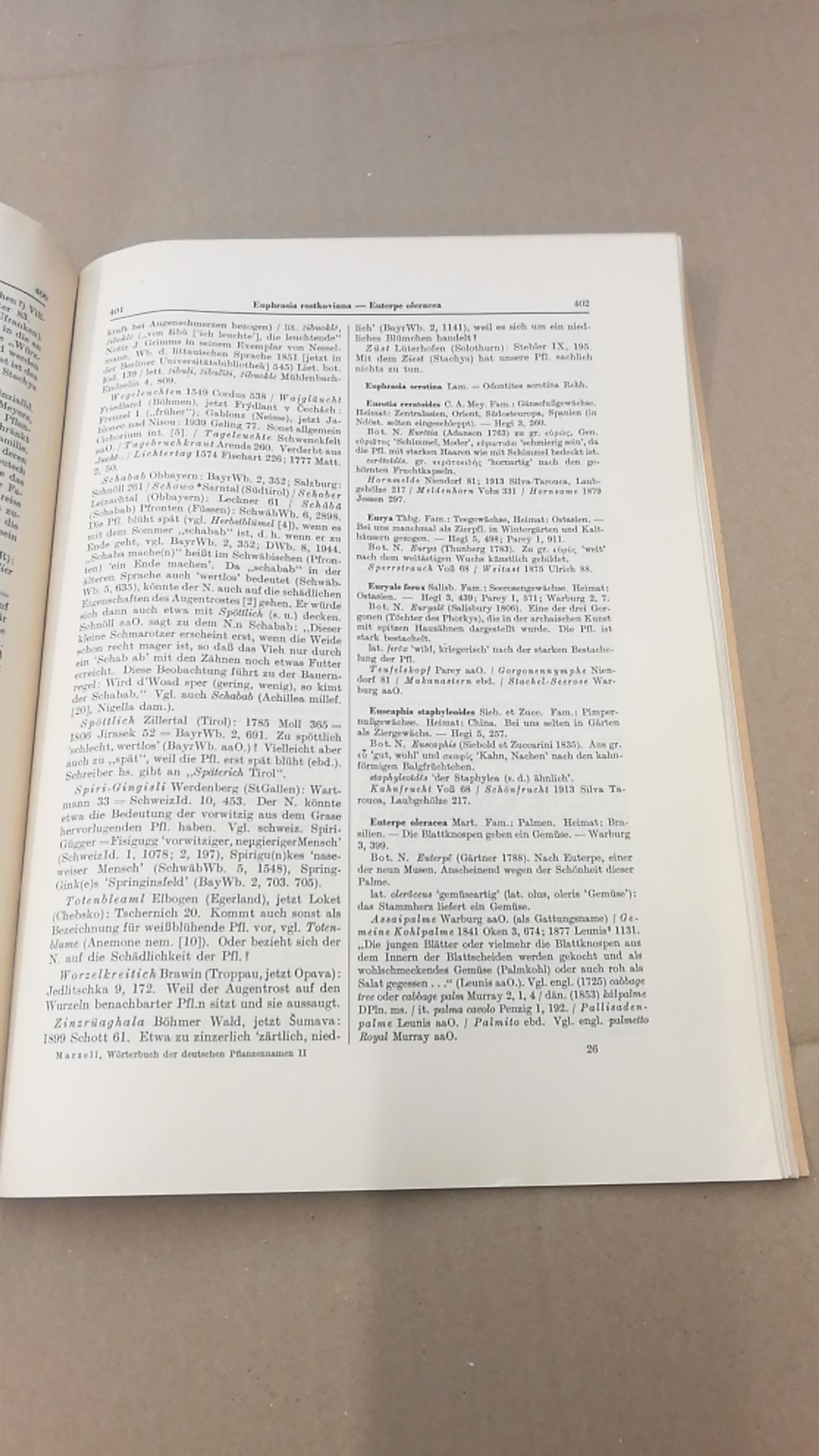 Marzell, Heinrich: Wörterbuch der Deutschen Pflanzennamen. Lieferung 12 (Band 2. Lieferung 3) Erythrae-Frangula