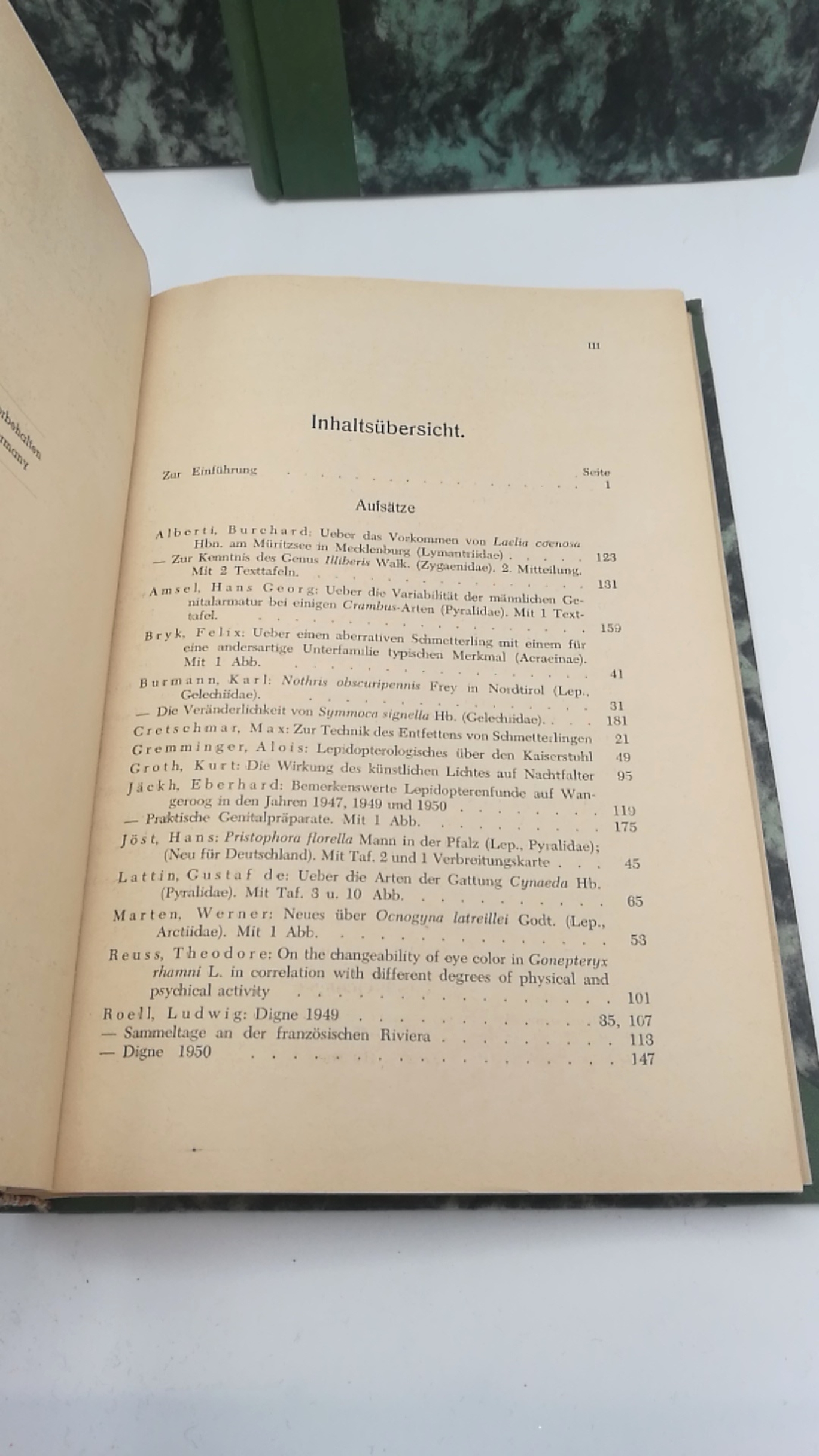 Grabe, Albert (Hrsg.): Zeitschrift für Lepidooterologie. 1950-1953. 3 Bände (=3 vollst. Jhg.) Fachorgang für die gesamte Schmetterlingskunde