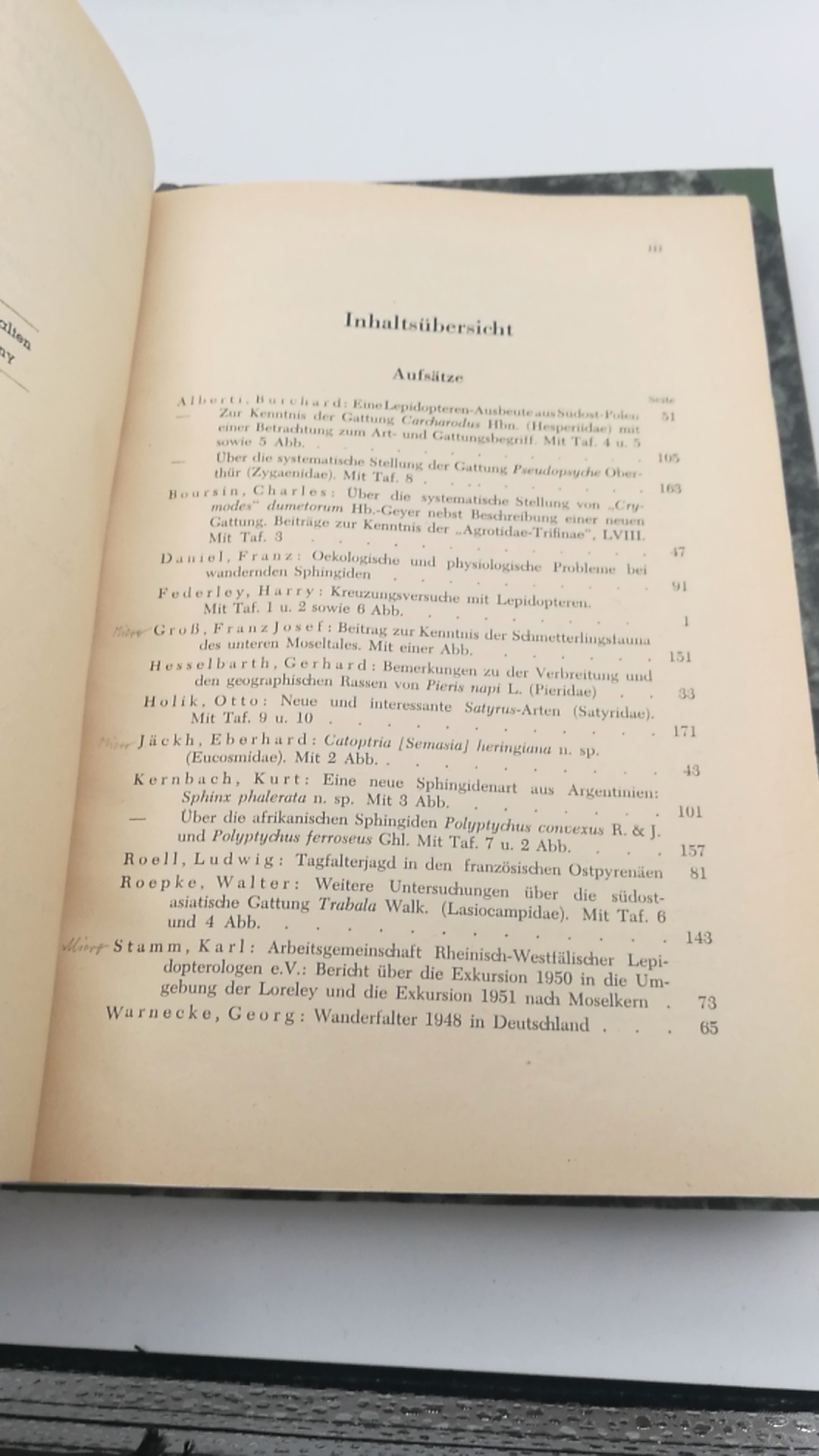 Grabe, Albert (Hrsg.): Zeitschrift für Lepidooterologie. 1950-1953. 3 Bände (=3 vollst. Jhg.) Fachorgang für die gesamte Schmetterlingskunde