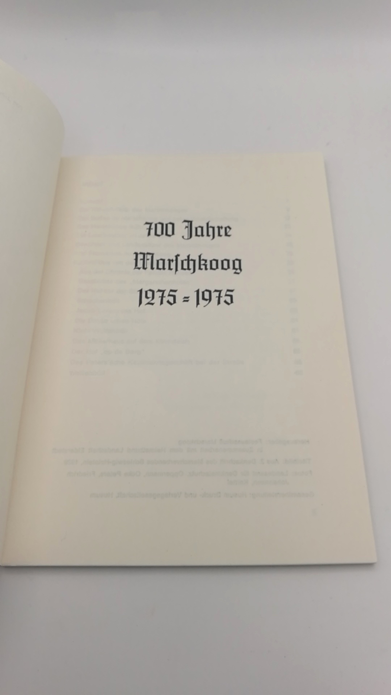 Festausschuss Marschkoog (Hrsg.), : 700 Jahre Marschkoog. 1275-1975 