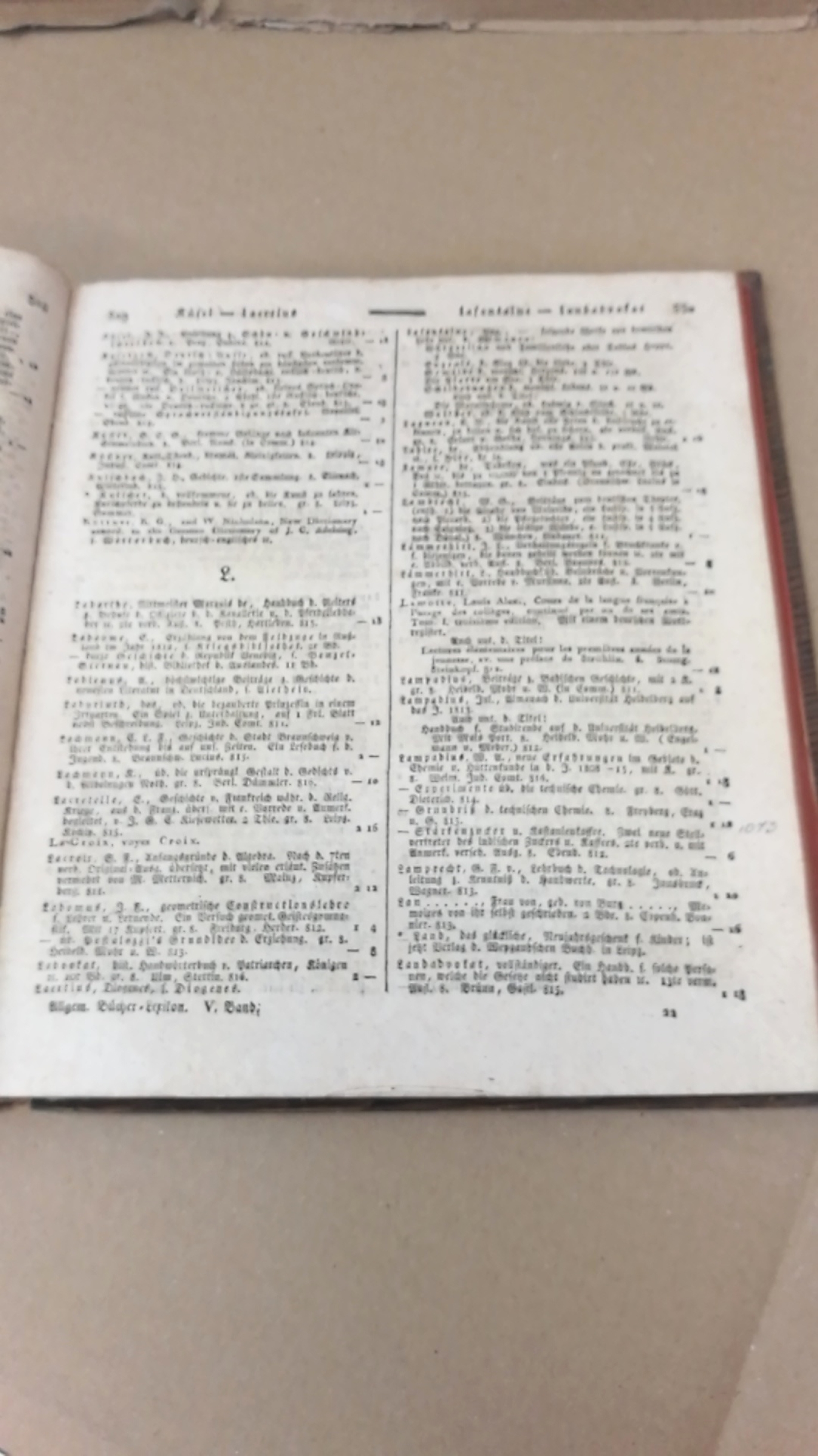 Heinsius, Wilhelm: Allgemeines Bücher-Lexikon... Fünter [5.] Band. Welcher die von 1811 bis 1815 erschienenen Bücher und die Berichtigungen früherer Erscheinungen ernthält.