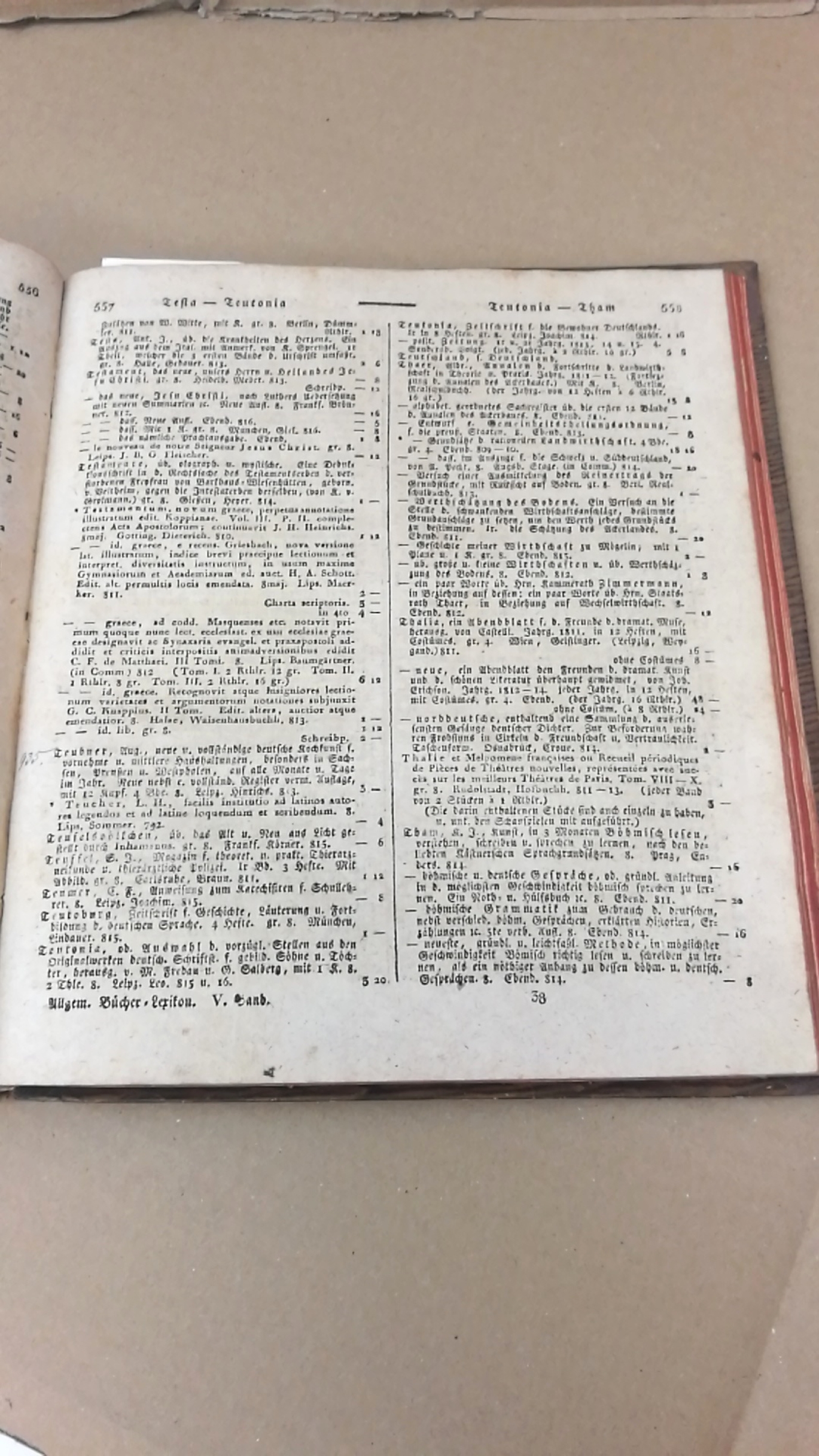 Heinsius, Wilhelm: Allgemeines Bücher-Lexikon... Fünter [5.] Band. Welcher die von 1811 bis 1815 erschienenen Bücher und die Berichtigungen früherer Erscheinungen ernthält.