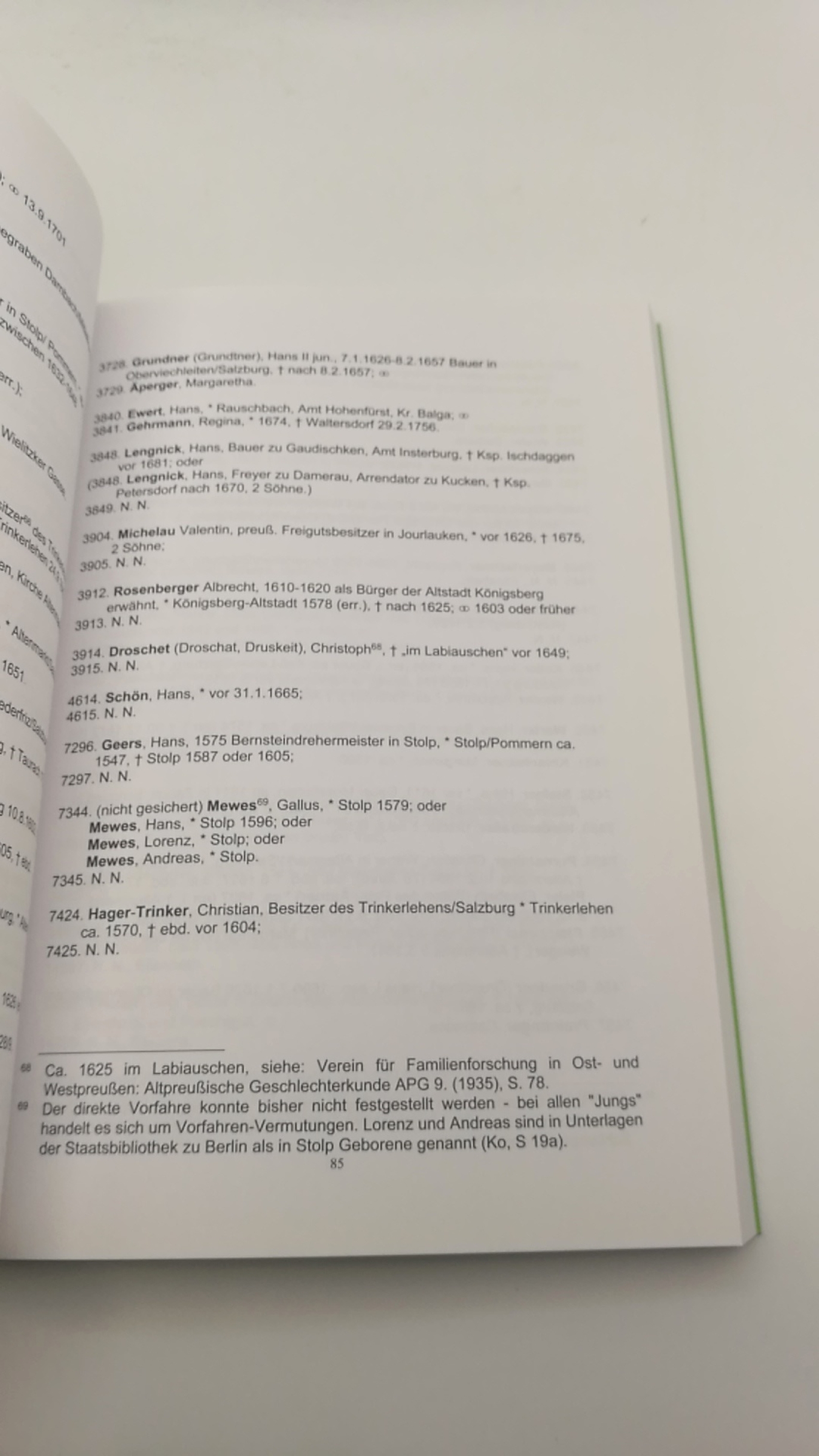 Verein für Familienforschung in Ost- und Westpreußen (Hrsg.): Altpreußische Geschlechterkunde. Familienarchiv. Band 38