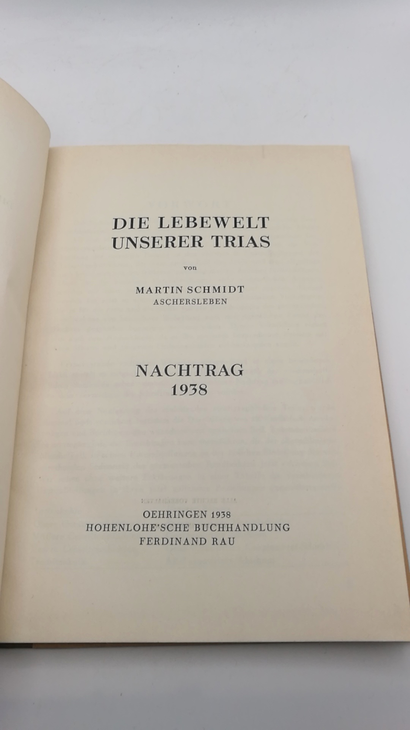 Schmidt, Martin: Die Lebewelt unserer Trias. Nachtrag 1938