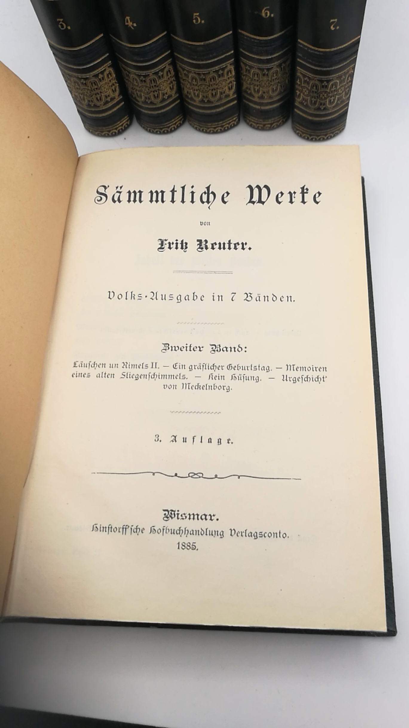 Reuter, Fritz: Sämmtliche Werke. Volskausgabe in 7 Bänden. 7 Bde (= vollst.)