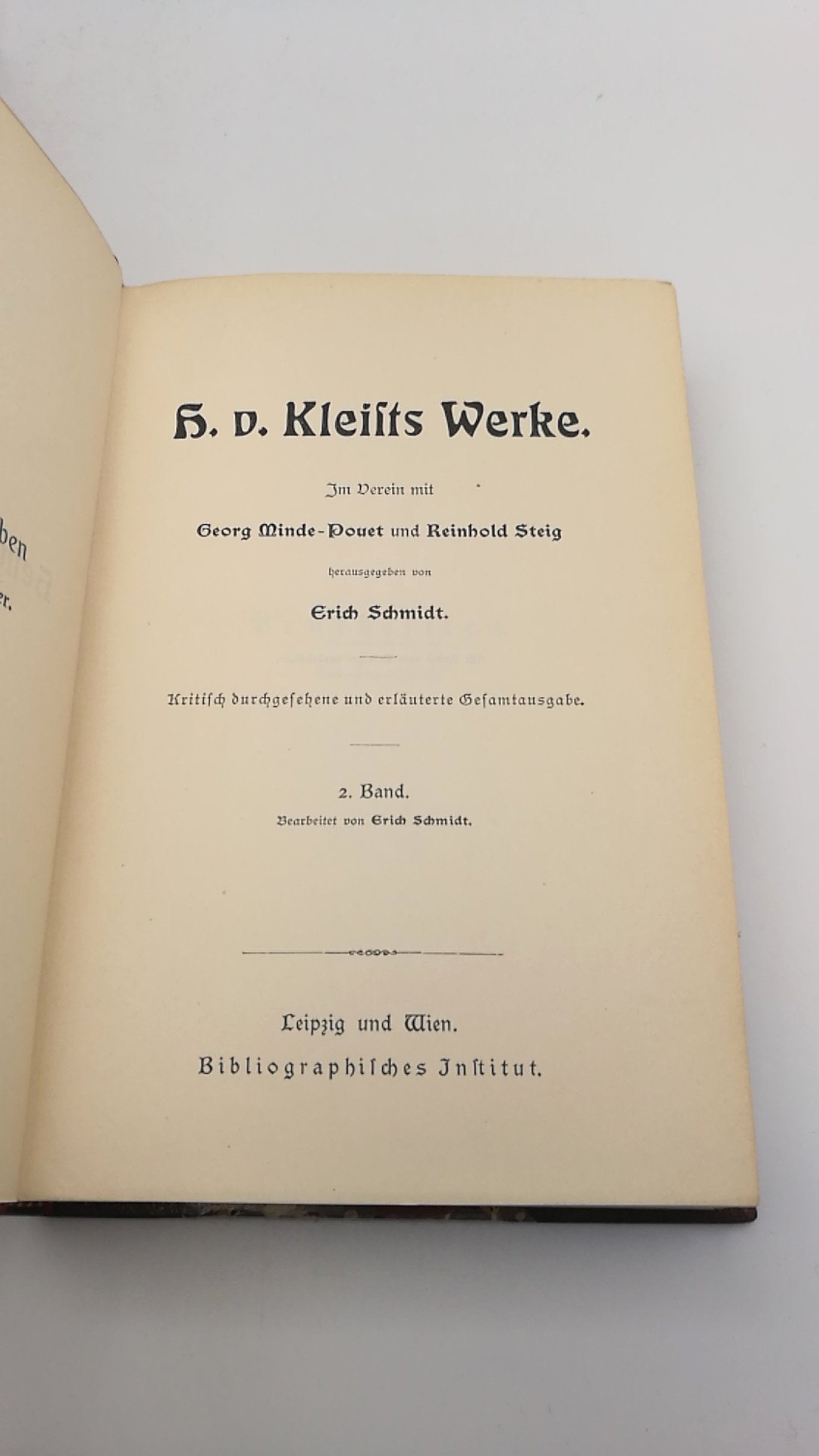 Schmidt, Erich: Heinrich von Kleists Werke. 3 Bände 