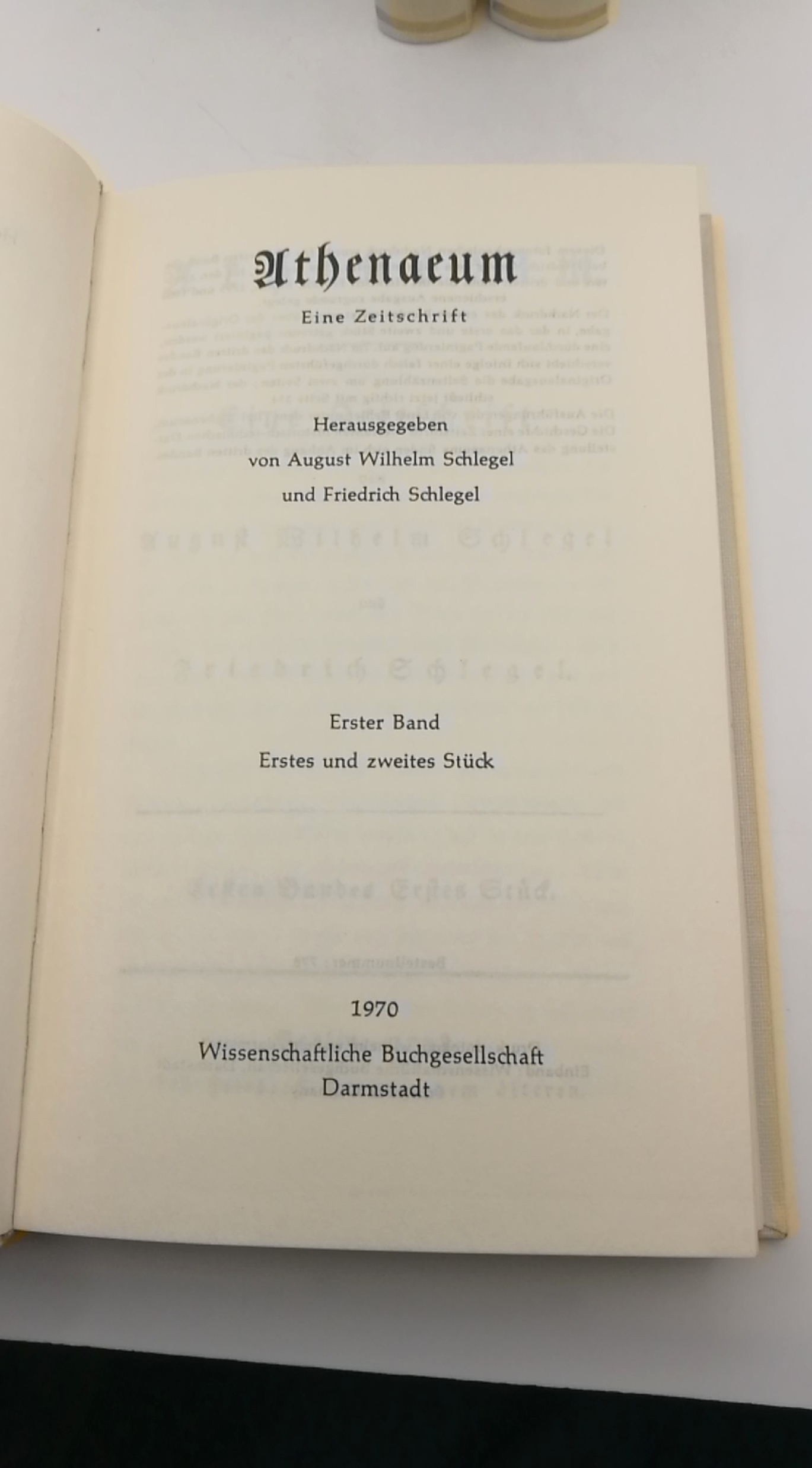 Schlegel, August Wilhelm und Friedrich: Athenaeum. 1798-1800 (3 Bände = vollst.)