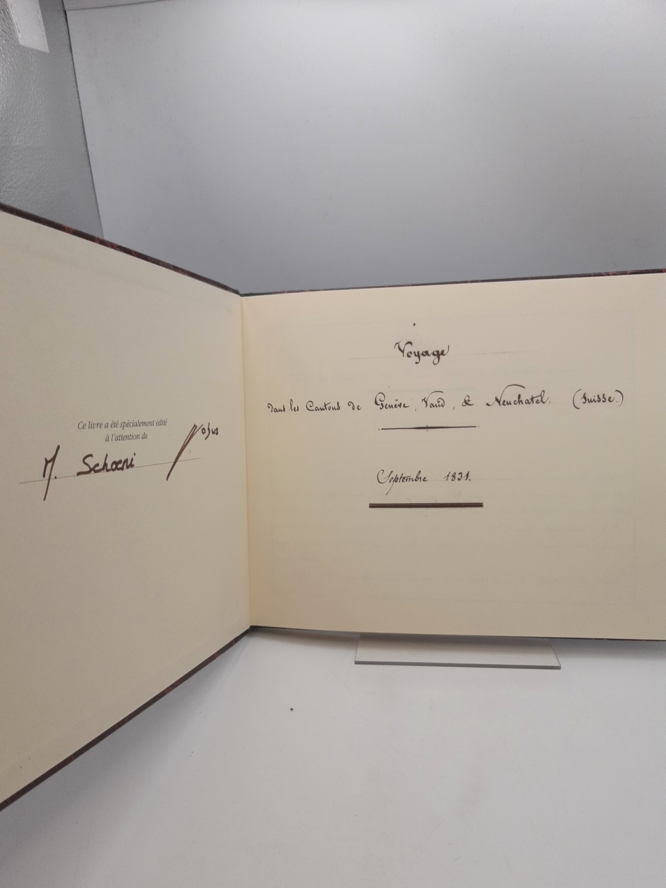 ohne Autor: Voyage dans le Cantons de Genéve, Vaud & Neuchatel (Suisse) Septembre 1831