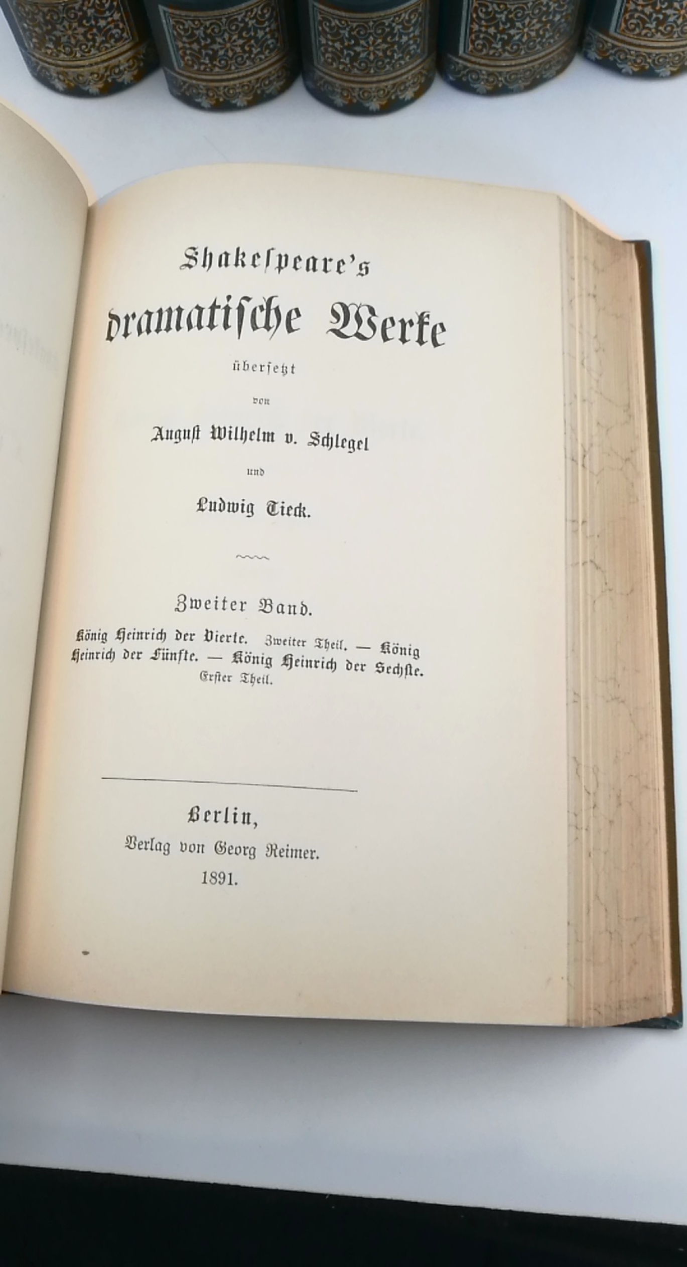 Shakespeare, William: Shakespeare's dramatischer Werke übersetzt von August Wilhelm von Schlegel und Ludwig Tieck