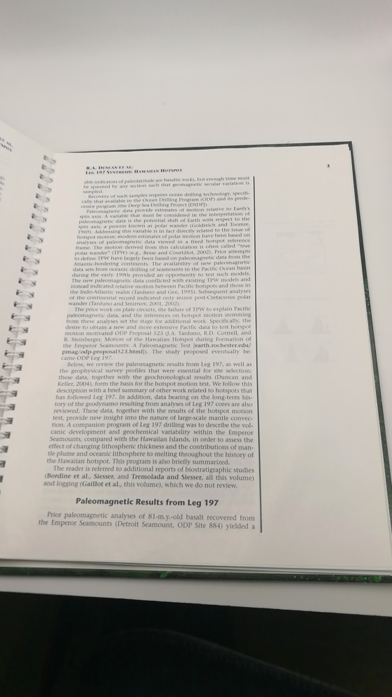 Nationa Science Foundation (Hrgs.): Motion of the Hawaiian Hotspot: a Paleomagnetic Test, Sites 1203-1206, 1 July-27 August 2001 Proceedings of the Ocean Drilling Program: Scientific Results, Vol. 197: