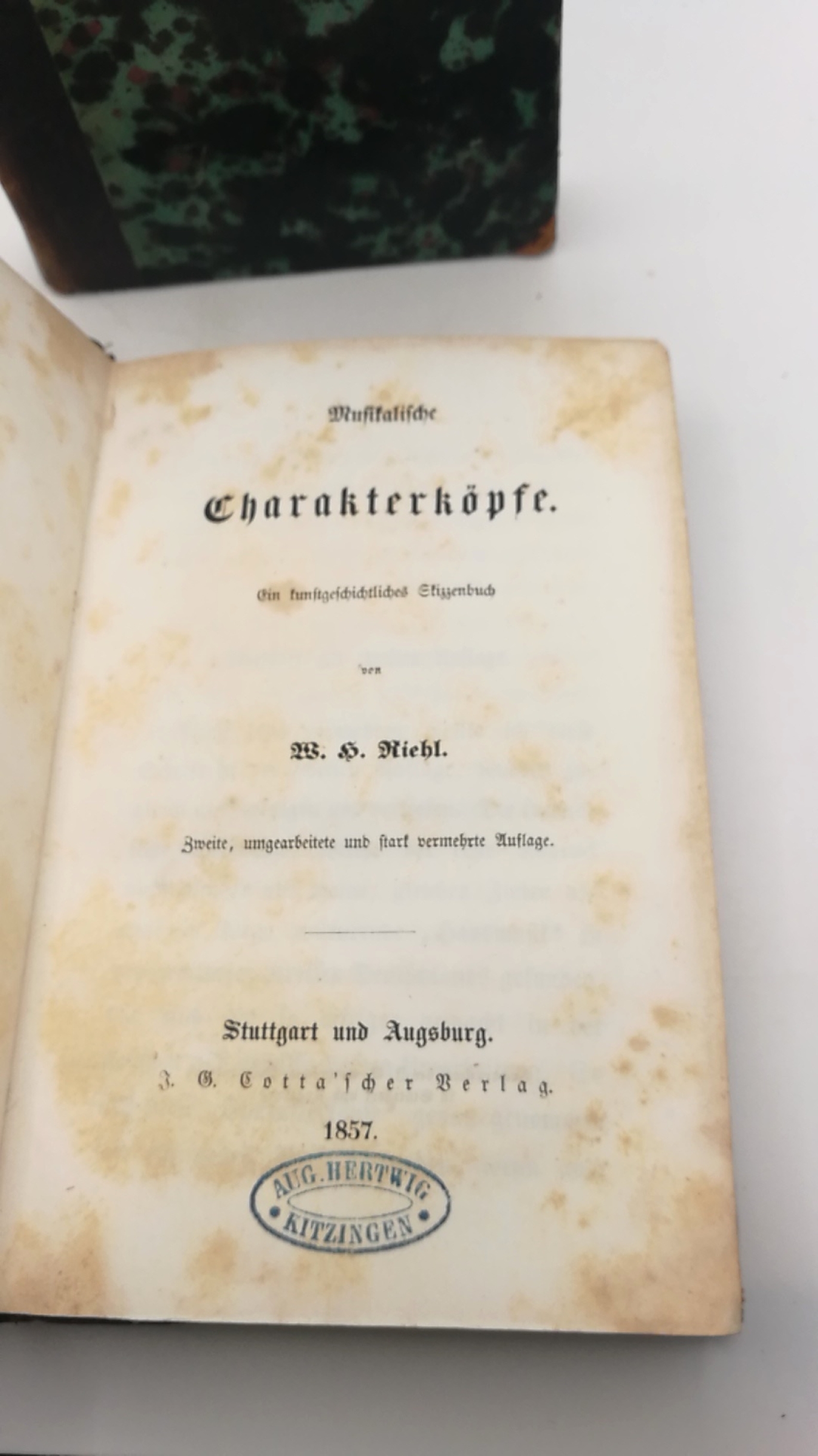 Riehl, W. H.: Musikaliscge Charakterköpfe. Erste und zweite Folge (=2 Bde) Ein kunstgeschichtkiches Skizzenbuch