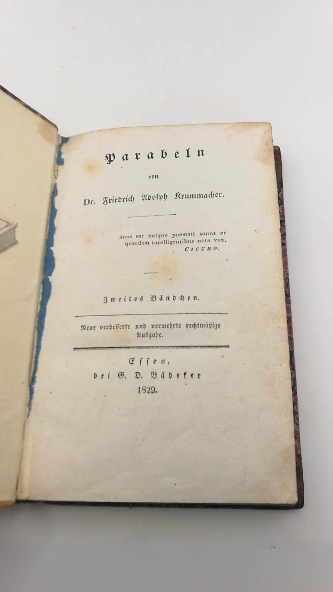 Krummacher, Friedrich Adolph: Parabeln. Erstes und zweites Bänden (=2 von 3 Bde)