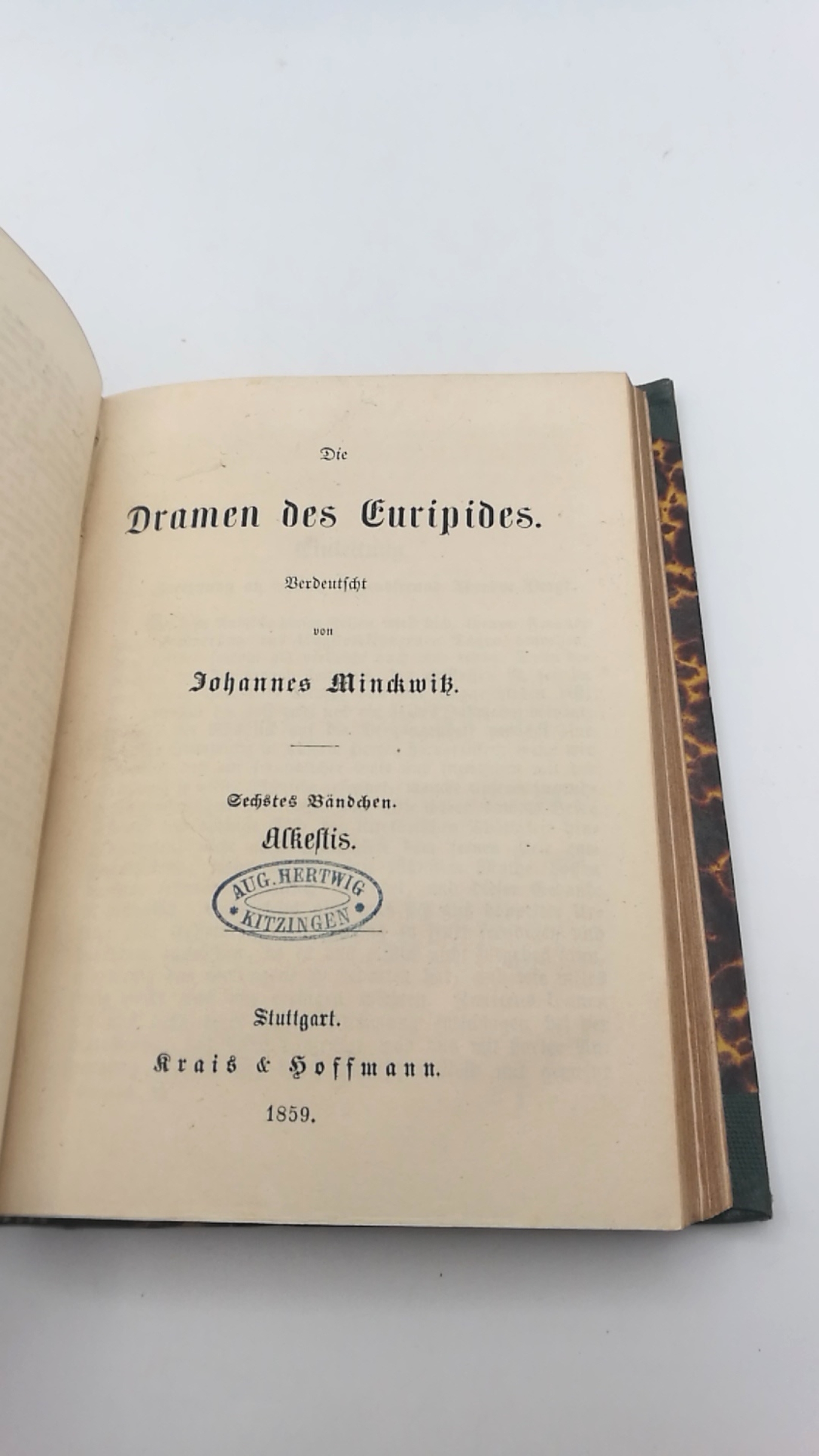 Euripides: Die Dramen des Euripides. Fünftes [5.] bis Siebest [7.] Bändchen (=3 Bände in 1 Buch) Verdeutscht von Johannes Minckwitz