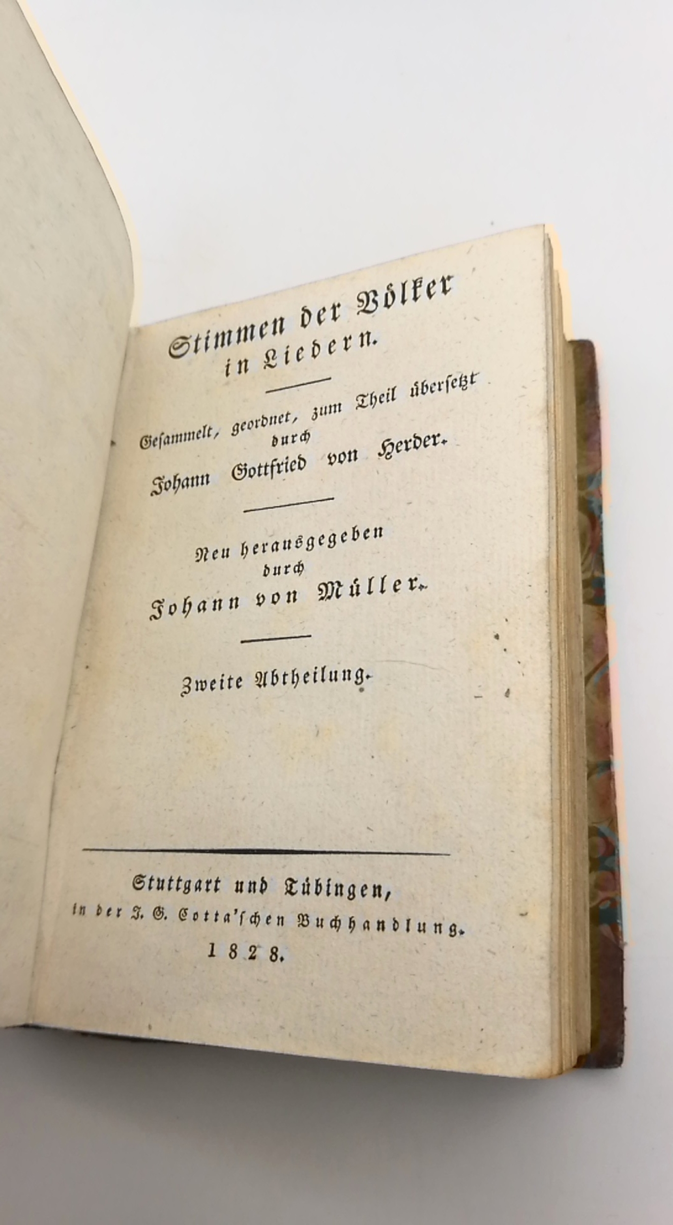 Mueller (Hrgs.), Johann von: Johann Gottfried Herder's saemmtliche Werke. Zur schoenen Literatur und Kunst. Band 7 und 8 (= 2 Bde in 1 Buch)