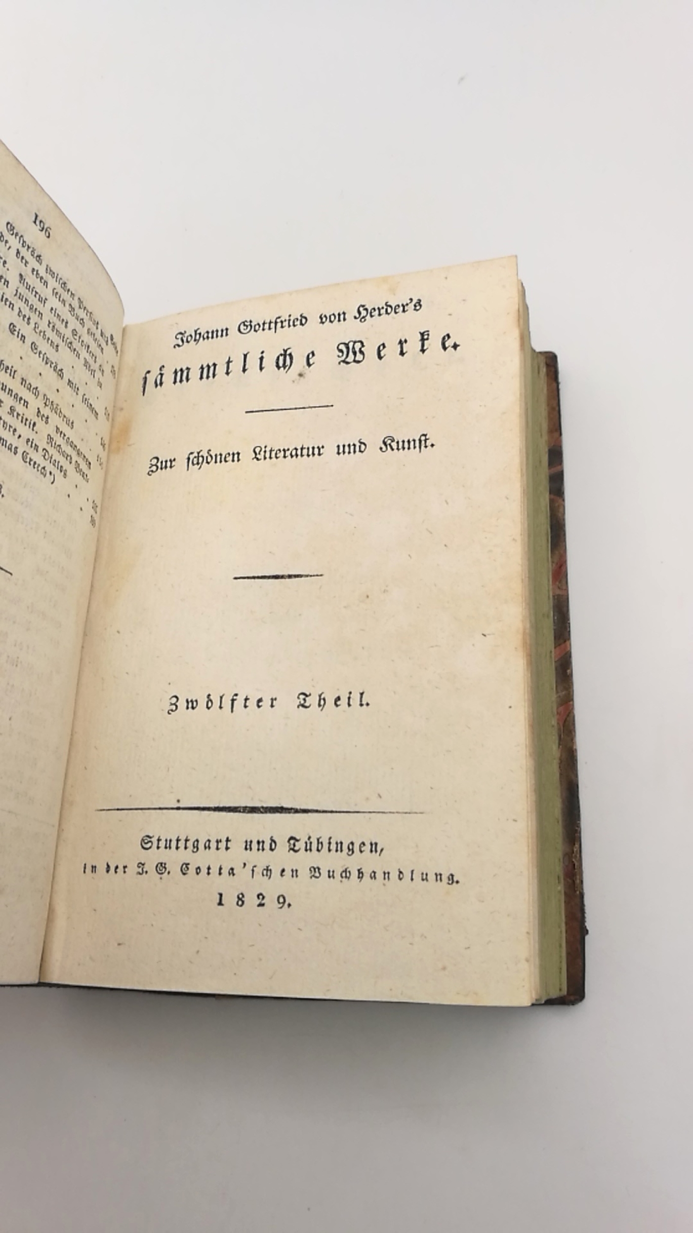 Heyne / Mueller (Hrgs.): Johann Gottfried Herder's saemmtliche Werke. Zur schoenen Literatur und Kunst. Band 11 und 12 (= 2 Bde in 1 Buch)