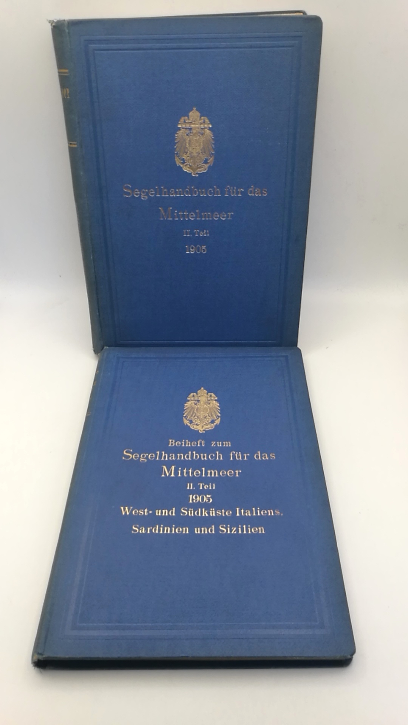 Reichs-Marine-Amt (Hrsg.): Segelhandbuch für das Mittelmeer. II. [2.] Teil: West- und Südküste Italiens, Sardinien und Sizilien. Beiheft / Erste [1.] bis fünfte [5.] Ergänzung / Nachtrag (=vollst.)