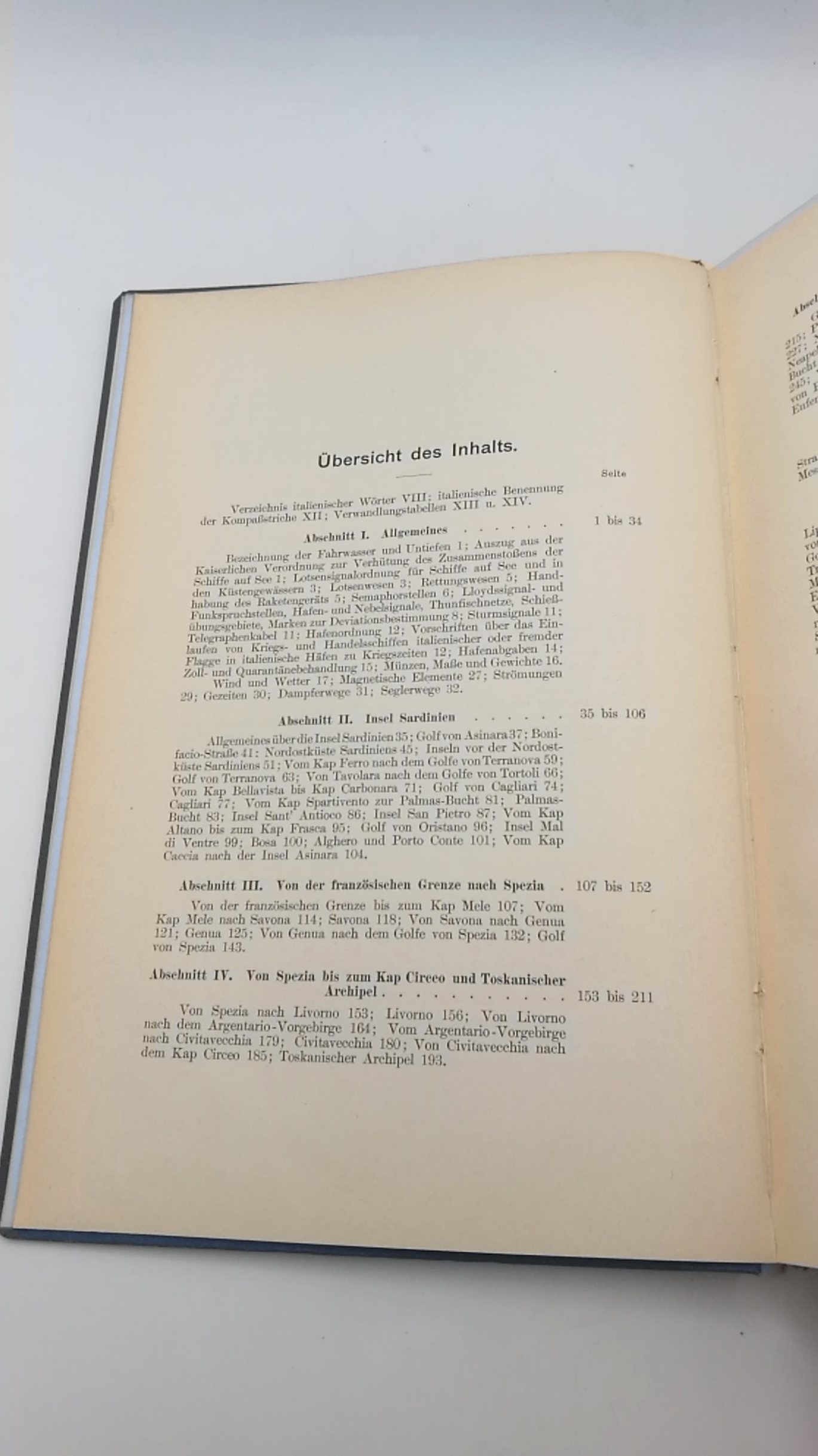 Reichs-Marine-Amt (Hrsg.): Segelhandbuch für das Mittelmeer. II. [2.] Teil: West- und Südküste Italiens, Sardinien und Sizilien. Beiheft / Erste [1.] bis fünfte [5.] Ergänzung / Nachtrag (=vollst.)