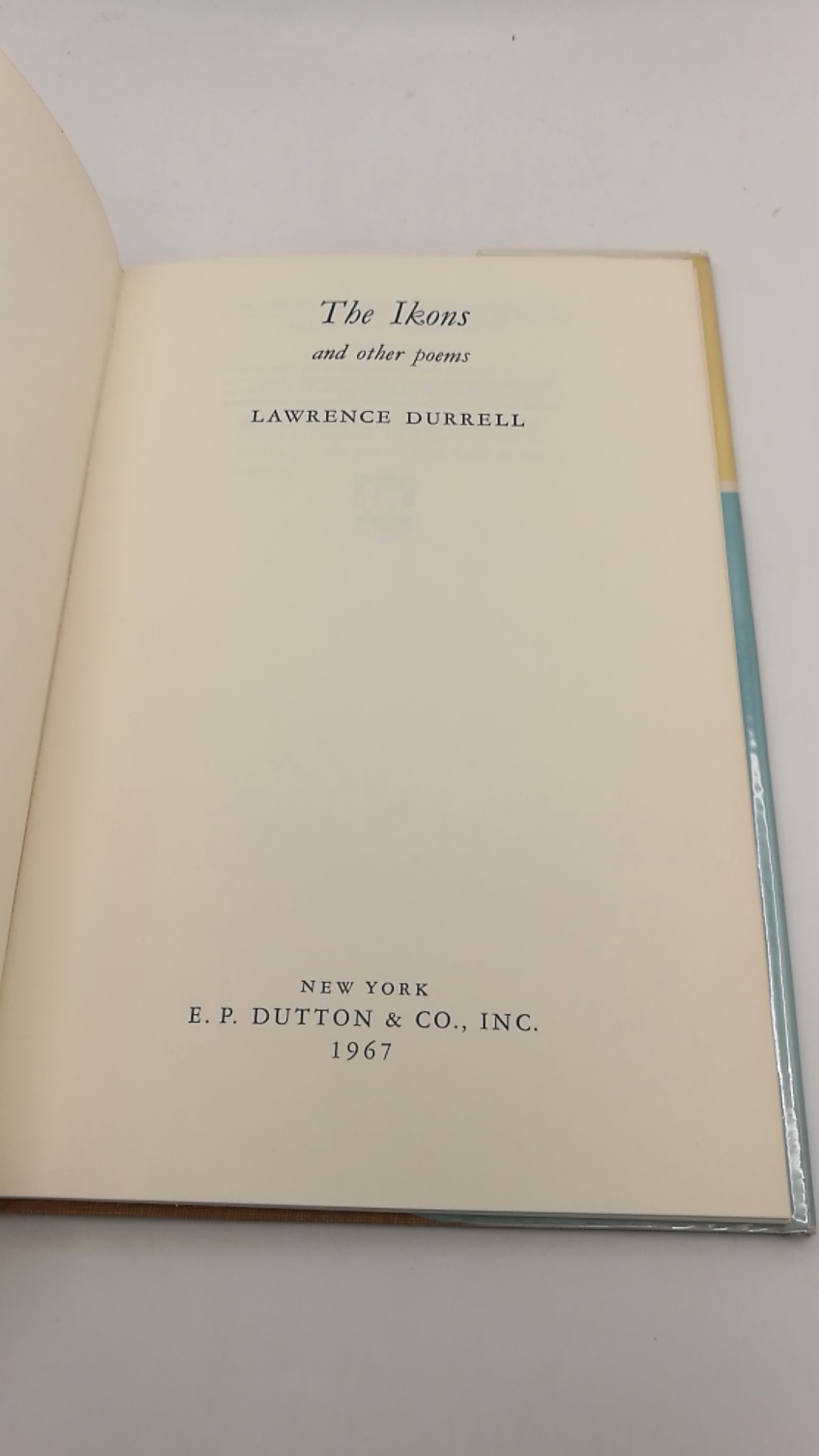 Durrell, Lawrence: The Ikons and other poems