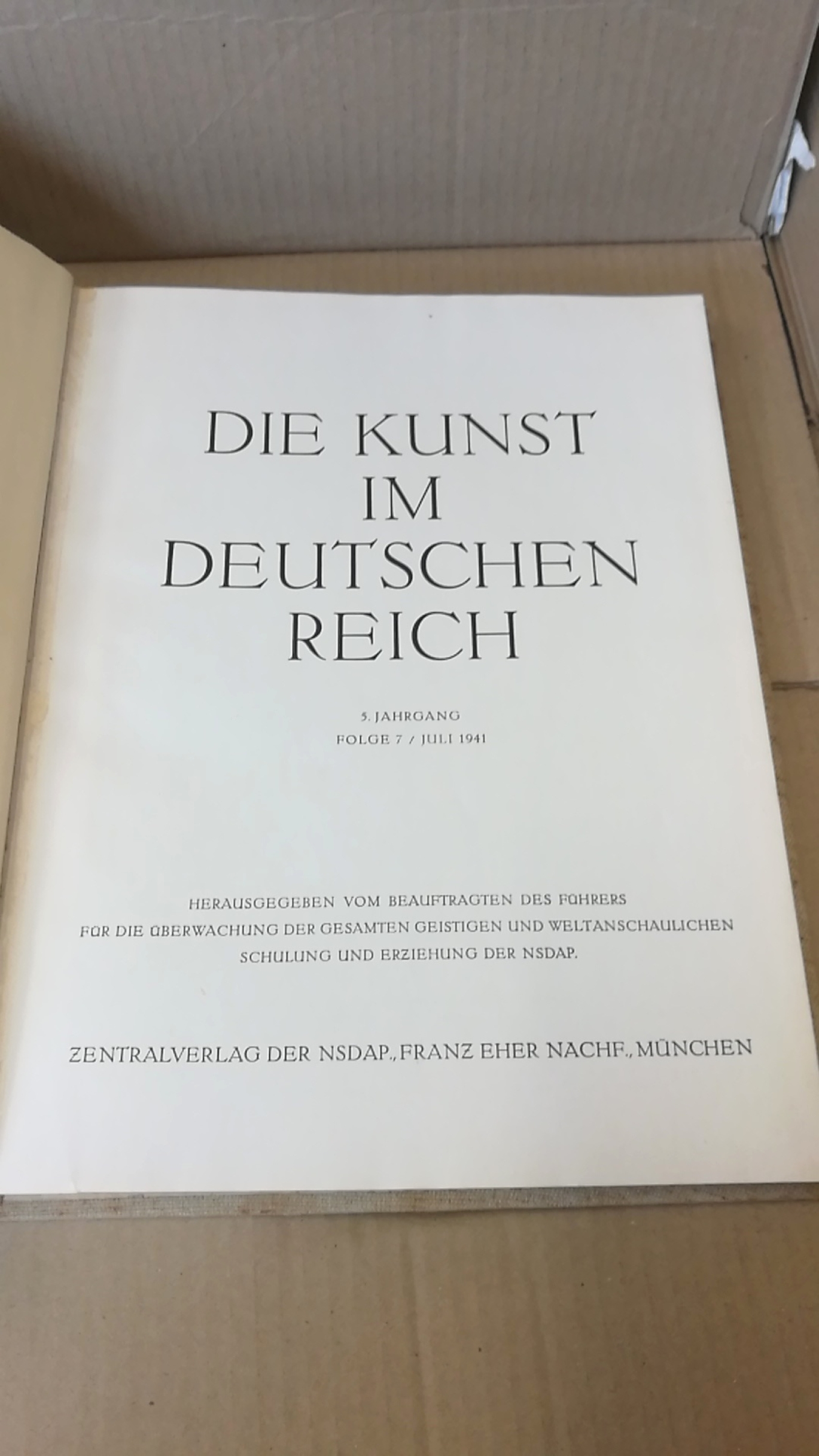 NSDAP (Hrsg.): Die Kunst im Deutschen Reich 5. Jahrgang Folge 1- 12 Ausgabe A.