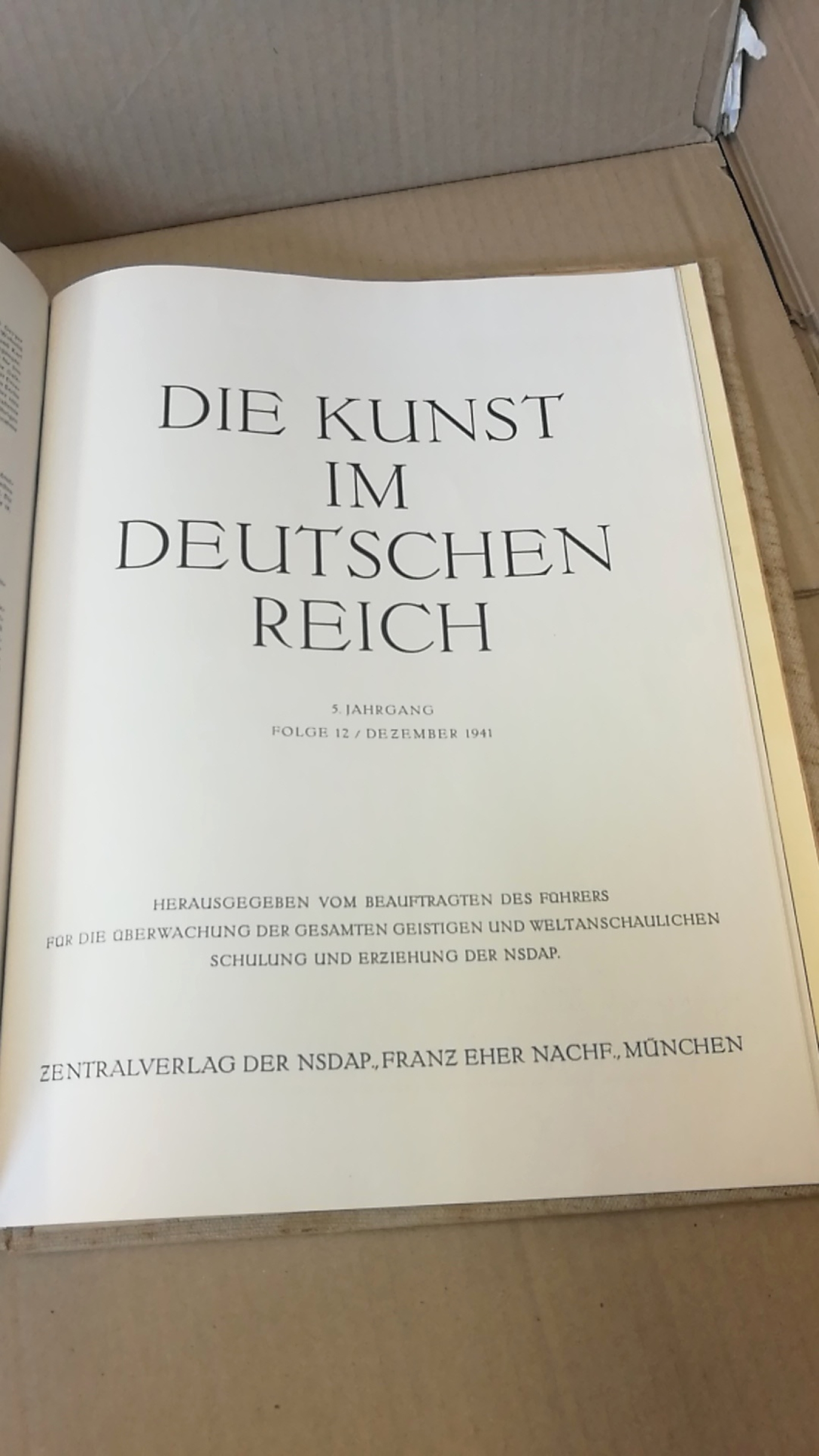 NSDAP (Hrsg.): Die Kunst im Deutschen Reich 5. Jahrgang Folge 1- 12 Ausgabe A.