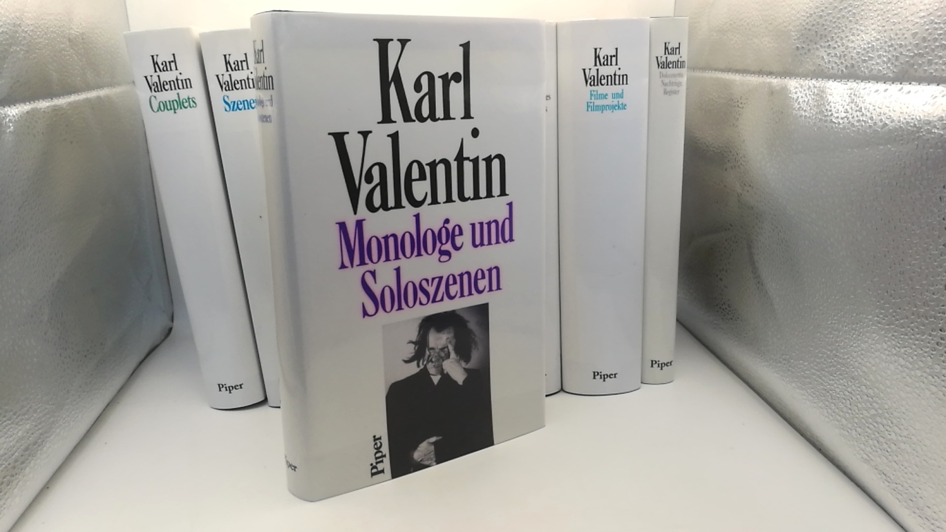 Bachmaier / Wöhrle, Helmut / Dieter: Karl Valentin. Sämtlicher Werke in acht Bänden. 8 Bde + 1 Reg. (=9 Bände = vollst.) Herausgegeben auf Grundlage der Nachlaßbestände des Theatermuseums d. Universität zu Köln, des Stadtarchivs und d. Stadtbibliothek Mün