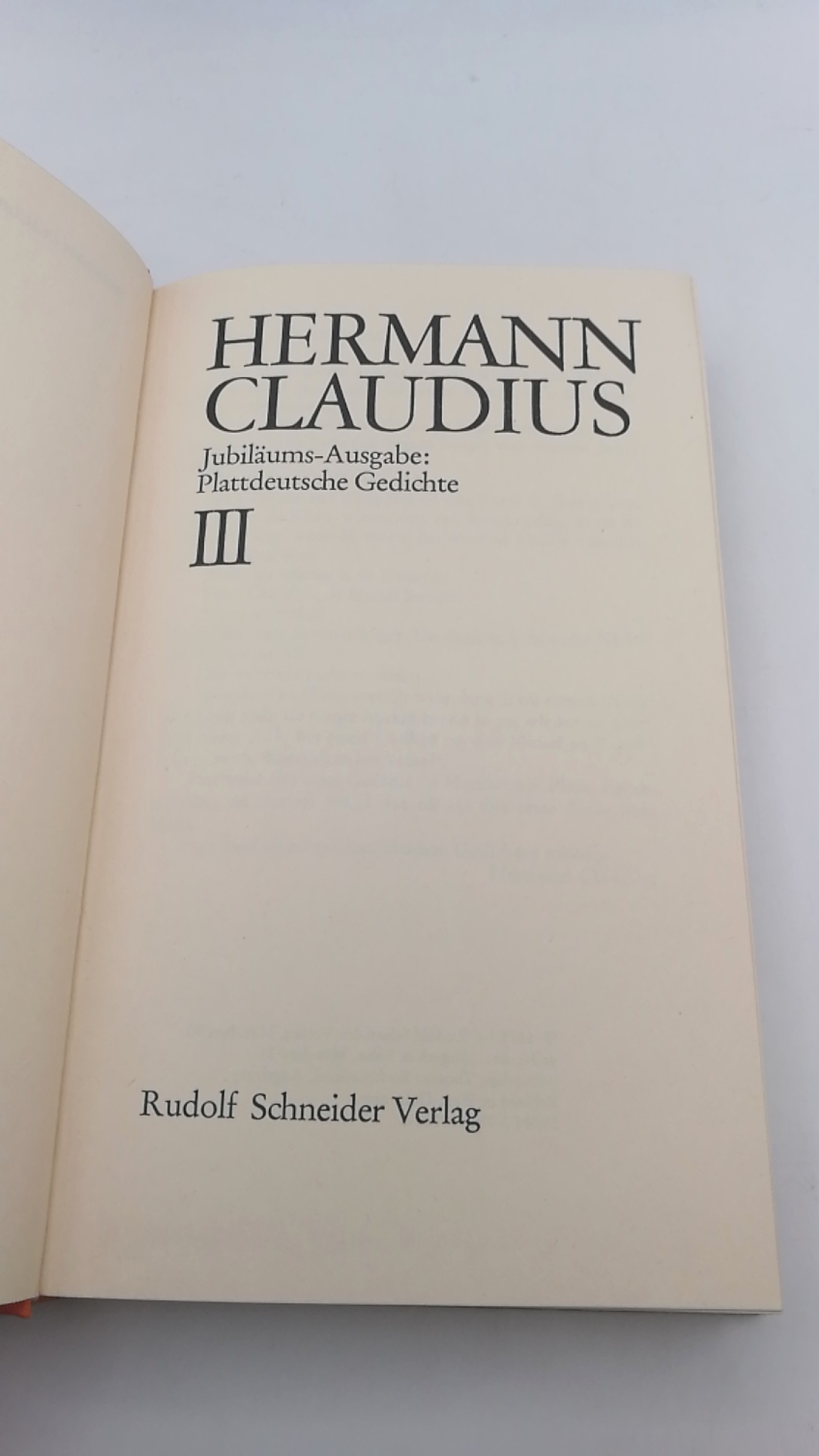 Claudius, Hermann: Jubiläums-Ausgabe. 3 Bände (=vollst.)