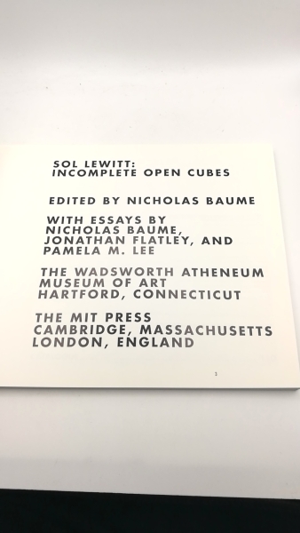 Flately, Jonathan (Herausgeber): Sol Lewitt. Incomplete Open Cubes