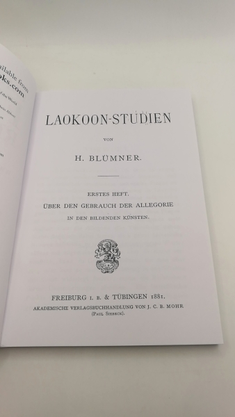 Blumner, H.: Laokoon-Studien. Heft 1 und 2 (=2 Teile in 1 Band)