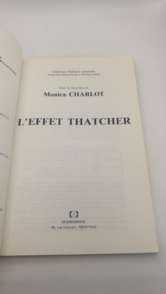 Charlot, Monica: L'Effet Thatcher