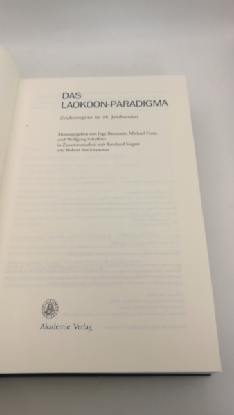 Baxmann, Inge: Das Laokoon-Paradigma Zeichenregime im 18. Jahrhundert