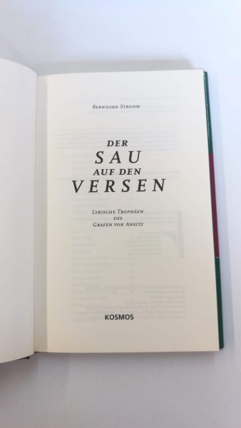 Strohm, Bernhard: Der Sau auf den Versen Lyrische Trophäen des Grafen von Ansitz