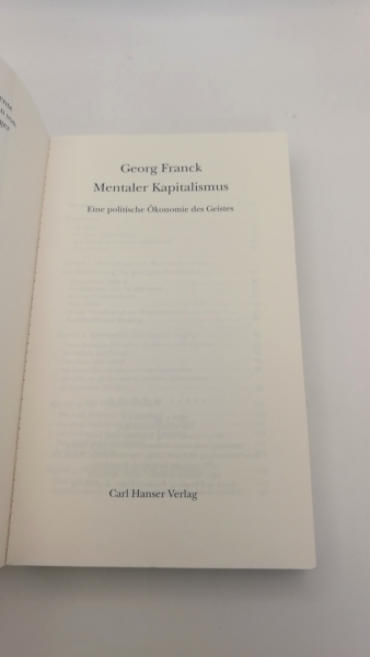 Franck, Georg: Mentaler Kapitalismus Eine politische Ökonomie des Geistes