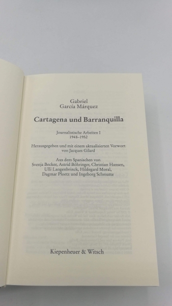 Garcia Márquez, Gabriel: Cartagena und Barranquilla. Journalistische Arbeiten 1948 - 1952