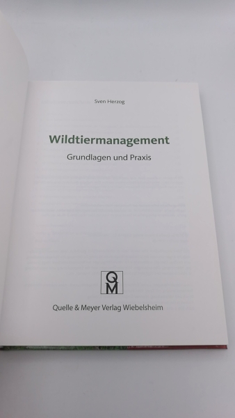 Herzog, Sven A.: Wildtiermanagement Grundlagen und Praxis