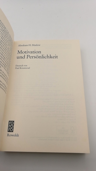 Maslow, Abraham H.: Motivation und Persönlichkeit 