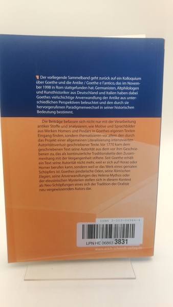 Witte, Bernd (Herausgeber): Goethes Rückblick auf die Antike Beiträge des deutsch-italienischen Kolloquiums, Rom 1998