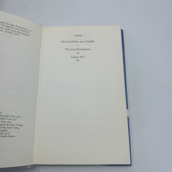 Lem, Stanislaw (Verfasser): Golem XIV [vierzehn] und andere Prosa. Mit Widmung und Signatur des Autors von 1979 [Autorisierte Übersetzung aus dem Polnischen von Klaus Staemmler ...]