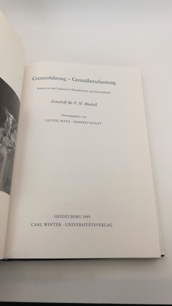 Leonie Marx, Herbert Knust (Hrsg.): Grenzerfahrung - Grenzüberschreitung Studien zu den Literaturen Skandinaviens und Deutschlands