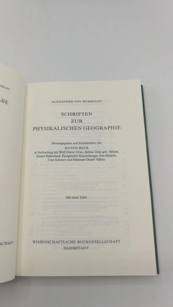 Beck (Hrsg.), Hanno: Alexander von Humboldt. Schriften zur physikalischen Geographie Alexander von Humboldt. Studienausgabe in sieben Bänden: Band. 6.