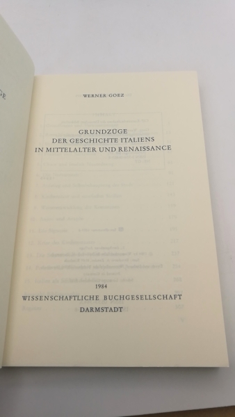 Goez, Werner: Grundzüge der Geschichte Italiens in Mittelalter und Renaissance 