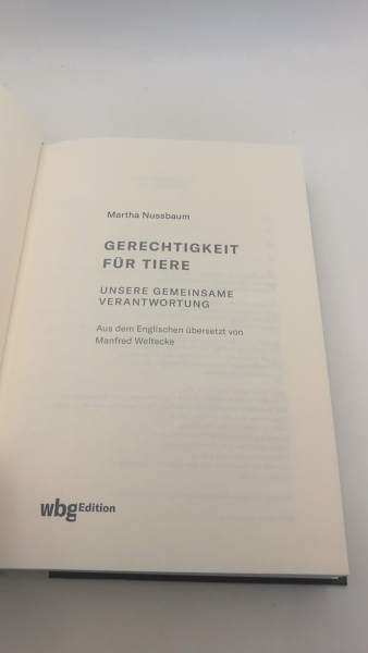 Nussbaum, Martha Craven: Gerechtigkeit für Tiere Unsere kollektive Verantwortung / Martha Nussbaum