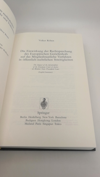 Röben, Volker: Die Einwirkung der Rechtsprechung des Europäischen Gerichtshofs auf das mitgliedstaatliche Verfahren in öffentlich-rechtlichen Streitigkeiten
