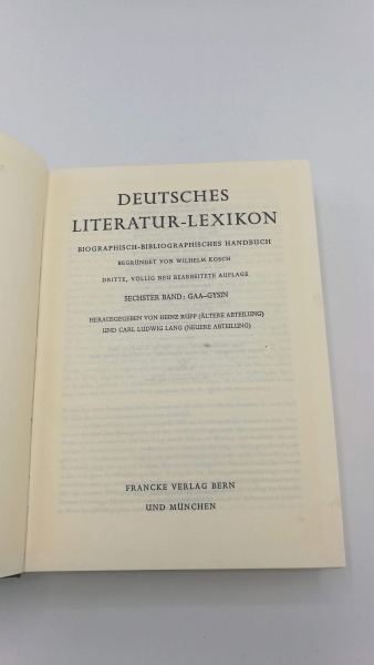 Bauer, Werner M. (Mitwirkender): Deutsches Literatur-Lexikon Bd. 6., Gaa - Gysin / [die Mitarb. dieses Bd. Werner M. Bauer ...