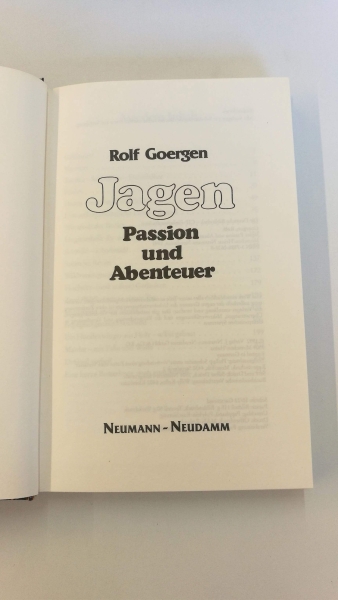 Goergen, Rolf: Jagen Passion und Abenteuer