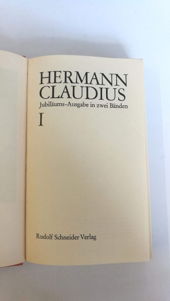 Claudius, Hermann: Jubiläums-Ausgabe in zwei Bänden