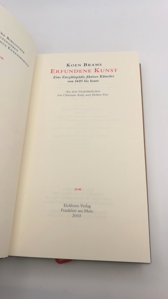 Brams, Koen (Herausgeber): Erfundene Kunst Eine Enzyklopädie fiktiver Künstler von 1605 bis heute